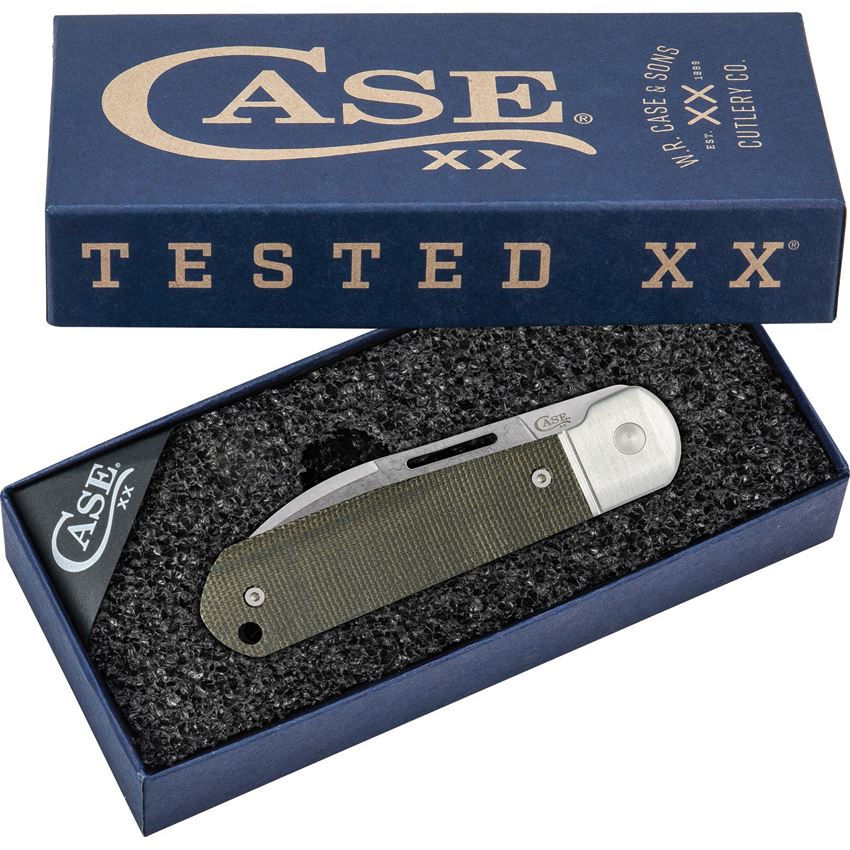 Case XX 42231 Highbanks Stonewashed Slip Joint Knife Green Handles