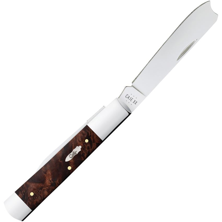 Case XX 64058 Razor Knife Brown Maple Burl Handles