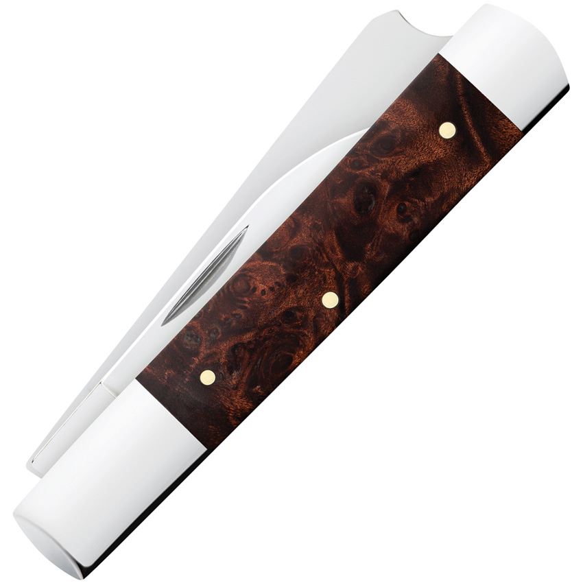 Case XX 64058 Razor Knife Brown Maple Burl Handles