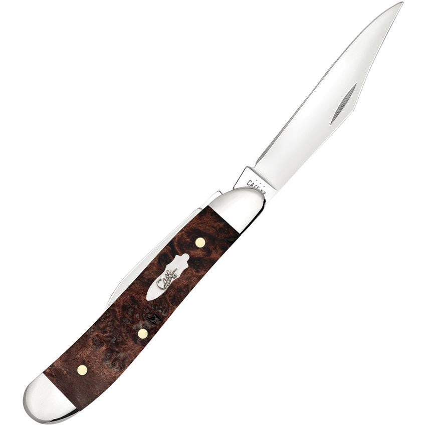 Case XX 64059 Peanut Knife Brown Maple Burl Handles