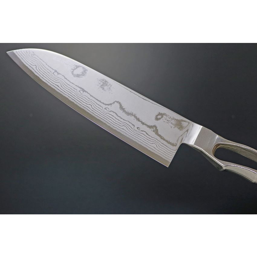 Kanetsune 193 Santoku Damascus 170mm Knife Stainless Handles