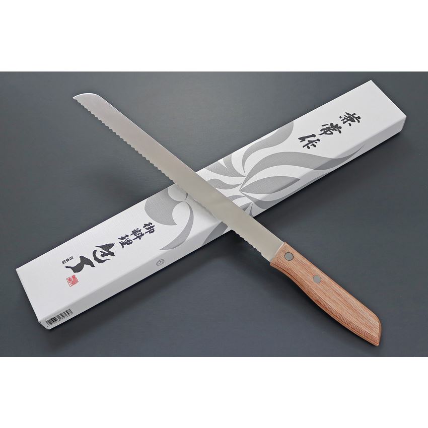 Kanetsune 364 Bread Knife Brown Wood Handles