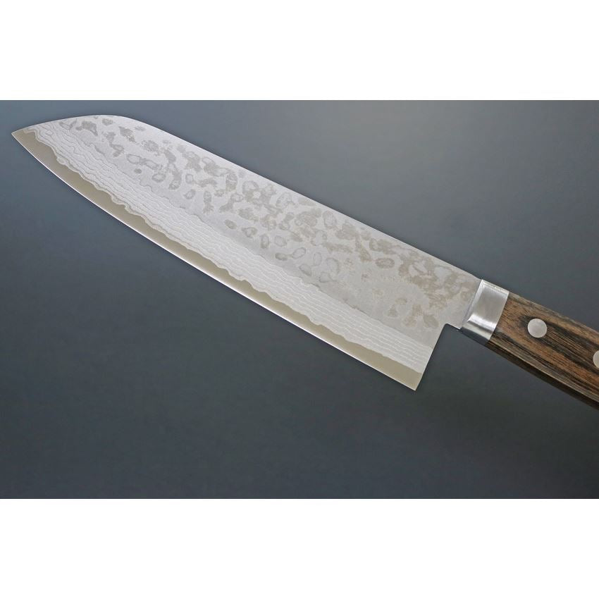 Kanetsune 370 Sairyu Santoku Damascus 165mm Knife Wood Handles