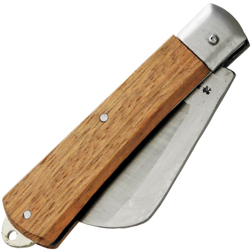 Kanetsune 406 Clad Hawkbill Slip Joint Knife Craft Knife Stainess Bolster Brown Wood Handles