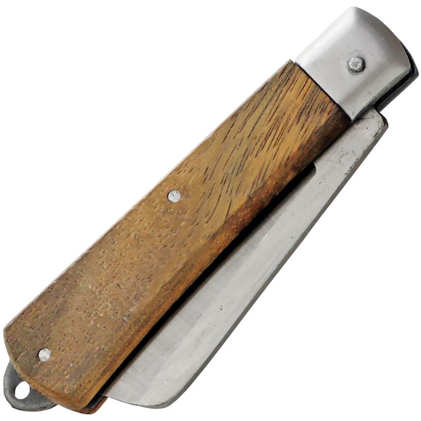 Kanetsune 402 Clad Sheepsfoot Slip Joint Knife Craft Knife Stainess Bolster Brown Wood Handles