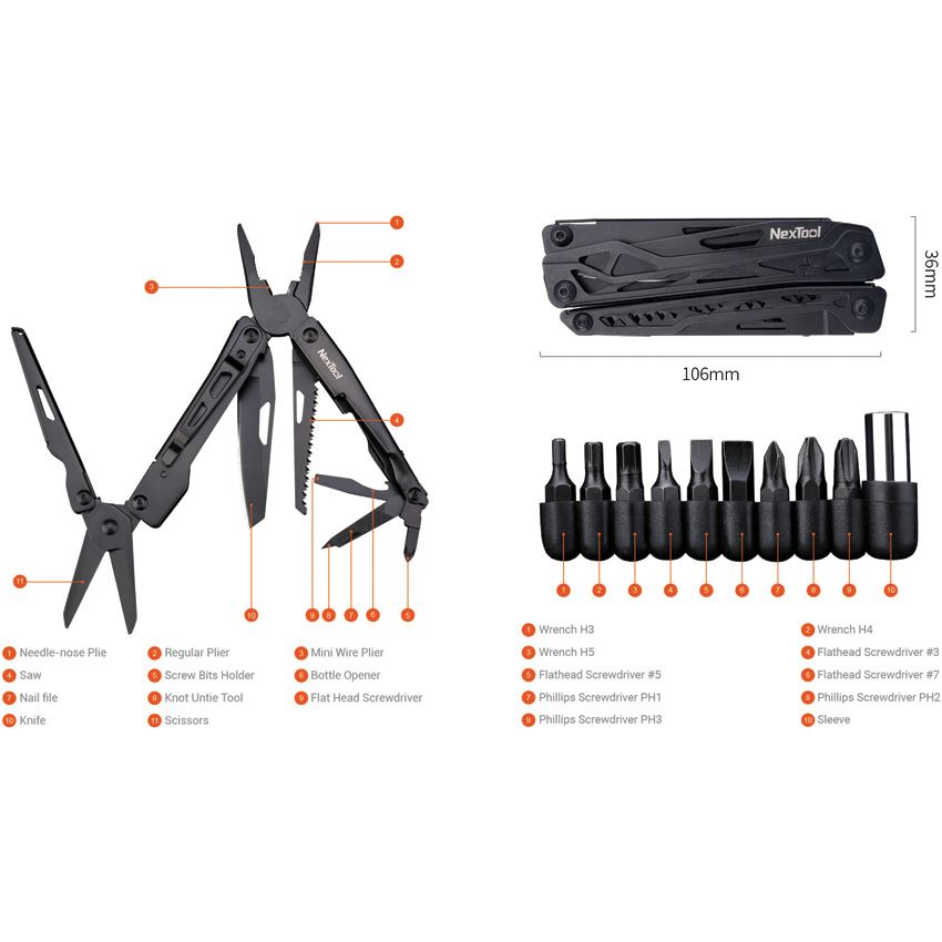 NexTool 20151 Black Knight Multitool