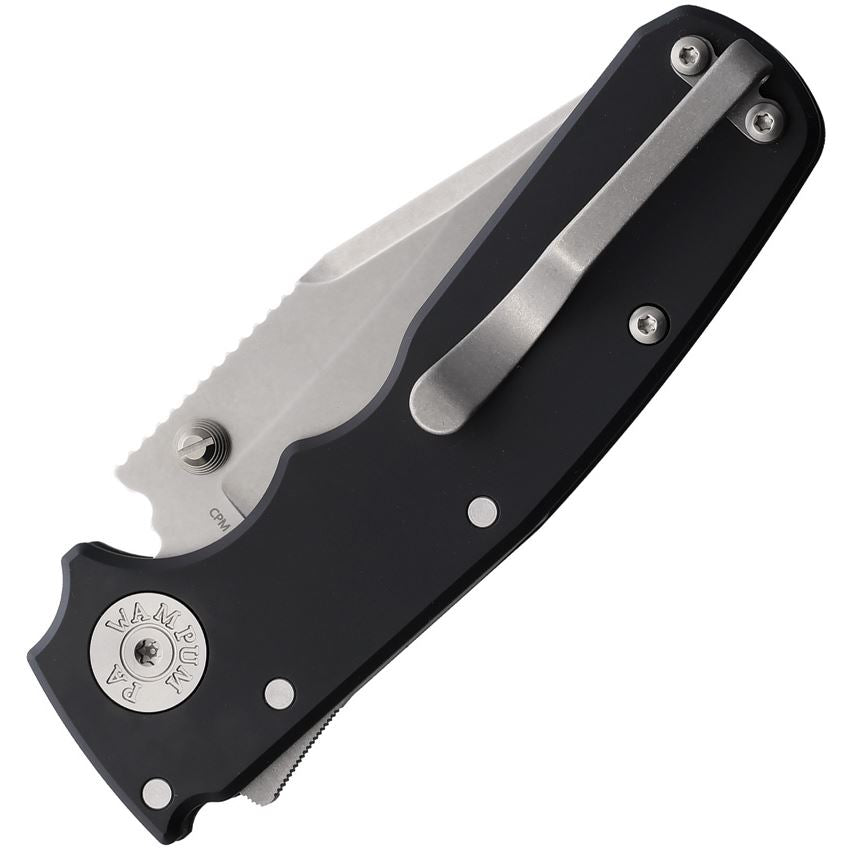 Demko 09698 AD 20.5 Stonewash Shark-Lock Knife 20V Black Handles