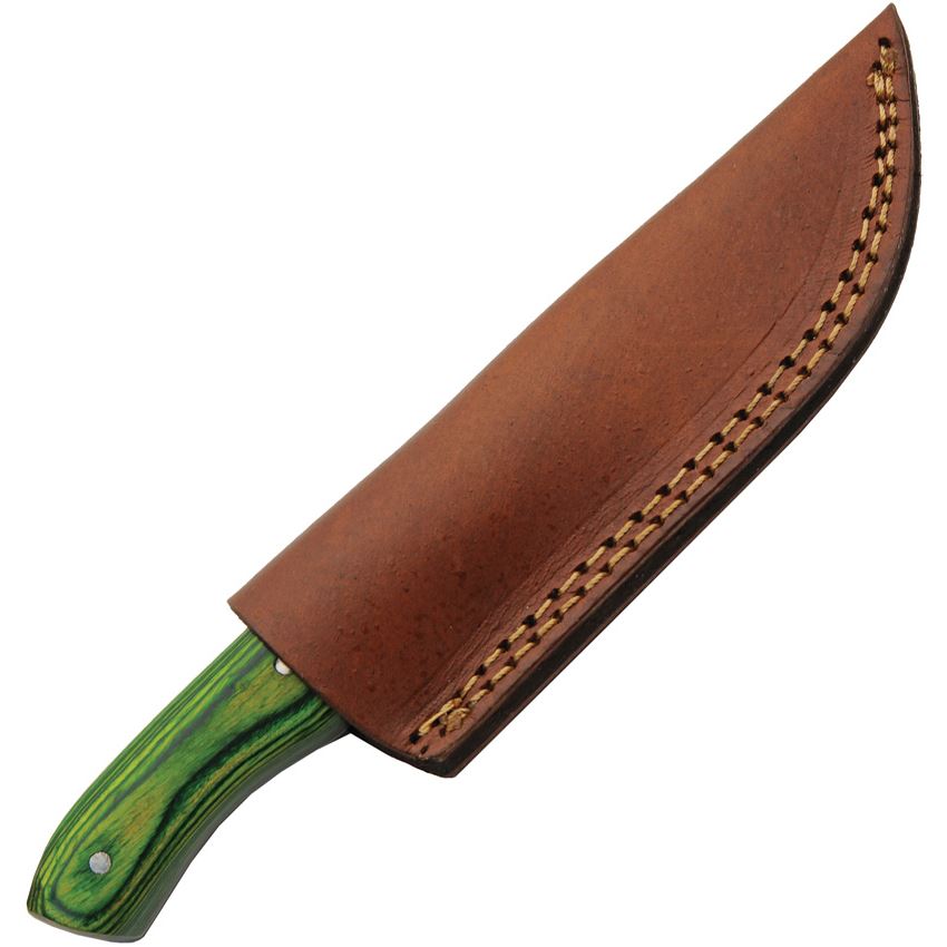 Pakistan 203502 Farmer's Fixed Blade Knife Green Wood Handles