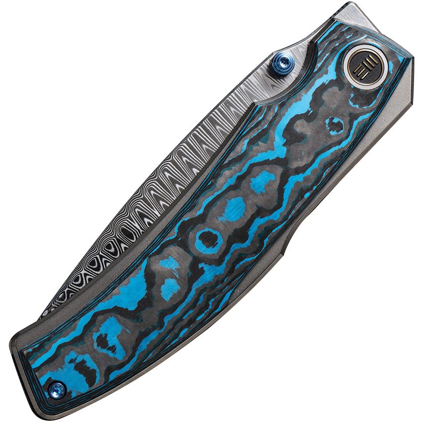 WE 23067DS1 Swordfin Damascus Tanto Linerlock Knife Arctic Storm Handles