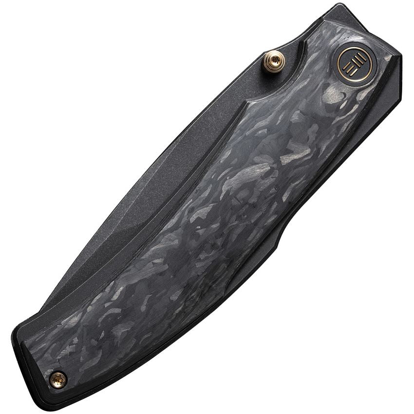 WE 230672 Swordfin Black Stonewash Tanto Linerlock Knife Shred Carbon Fiber Handles