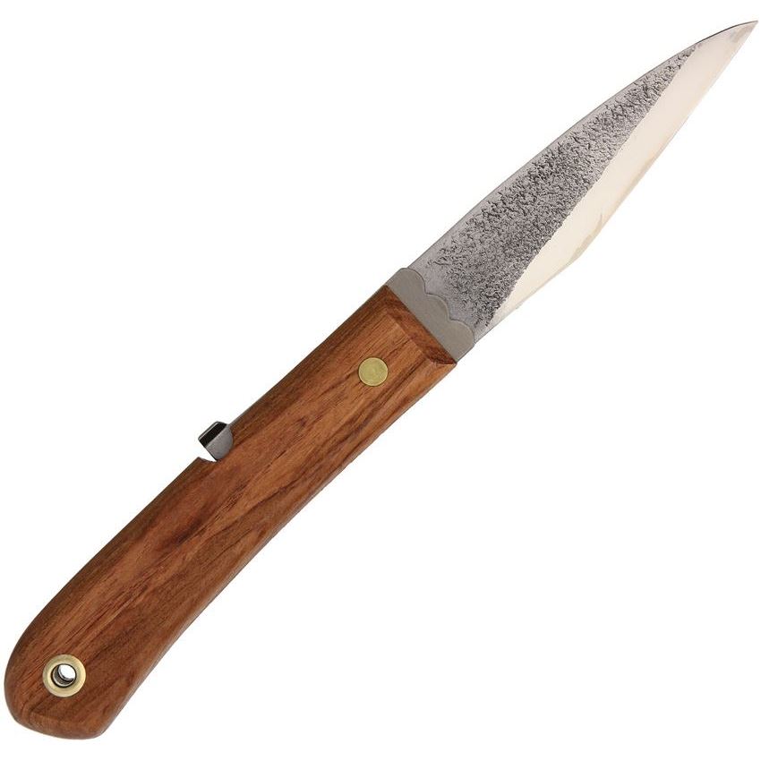 Mikihisa 110 Double Bevel Moroha Folder Knife with Japanese Cherry Wood Handle