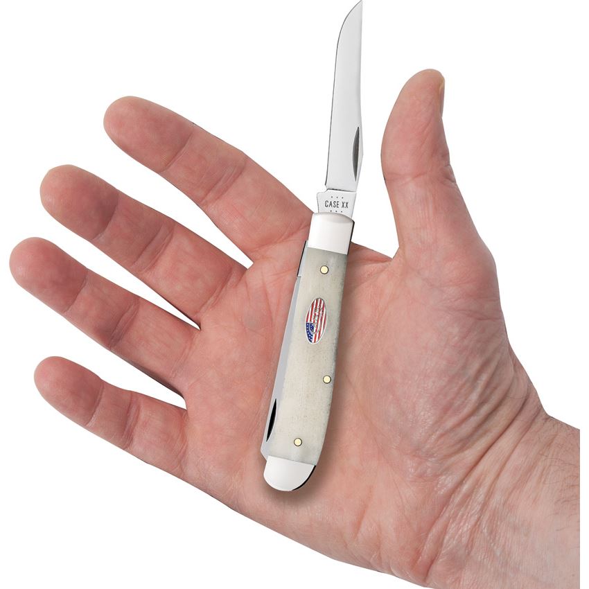 Case XX 14091 Mini Trapper Knife Natural Bone Handles