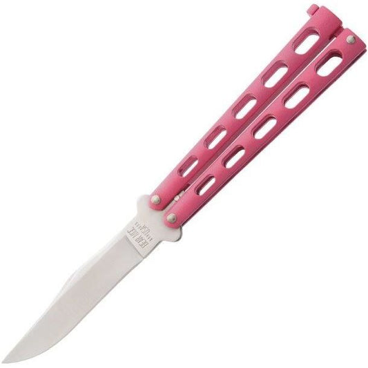 Bear & Son 114PK Butterfly Folding Pocket Knife with Pink Epoxy Coated Handle