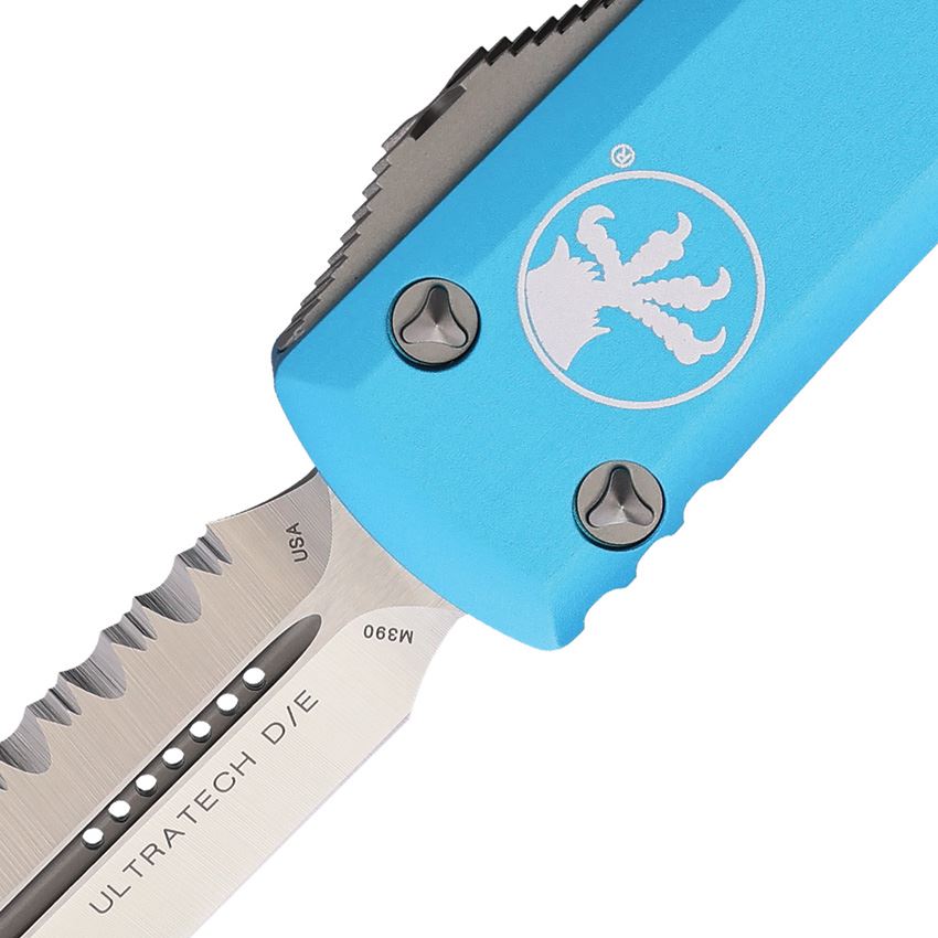 Microtech 1226TQ Auto Ultratech Apocalyptic Serrated Double Edge Dagger OTF Knife Turquoise Handles