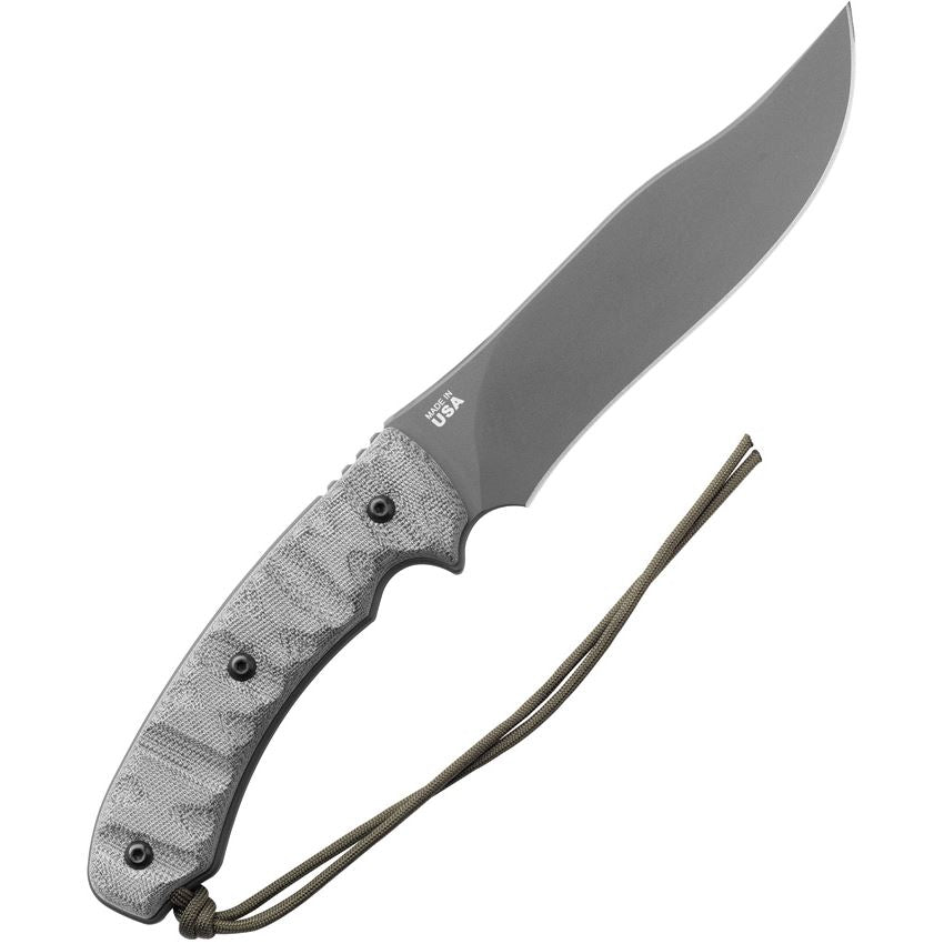 TOPS LONGB06 Longhorn Bowie Fixed Blade Knife Sniper Gray RMT Handles