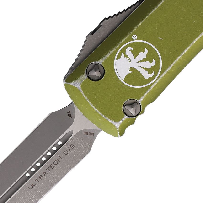 Microtech 12210DOD Auto Ultratech Apocalyptic Double Edge Dagger OTF Knife Distressed OD Green Handles