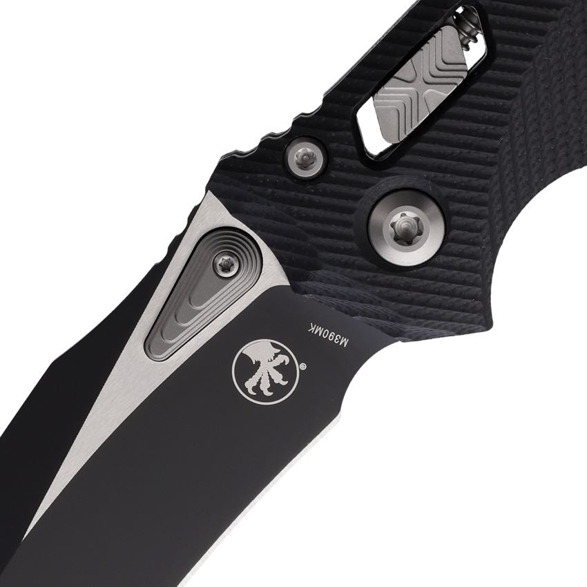 Microtech 16381 Amphibian Two-Tone Single Edge Ram-Lok Knife Black Handles