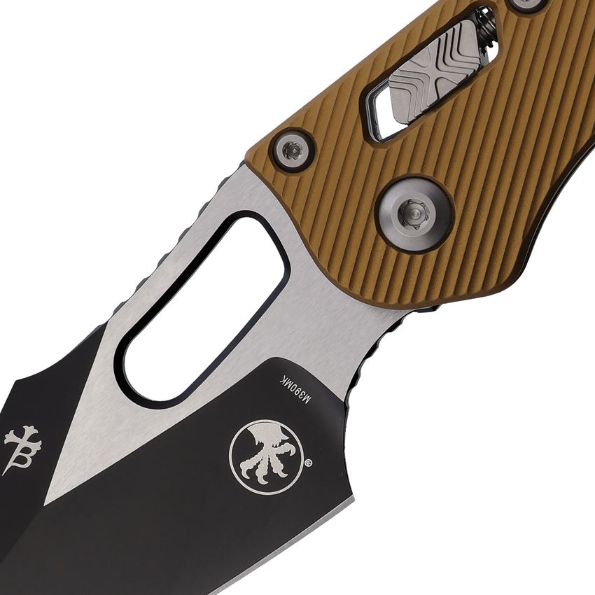 Microtech 16517 Stitch Two-Tone Single Edge Ram-Lok Knife Knife Tan Handles