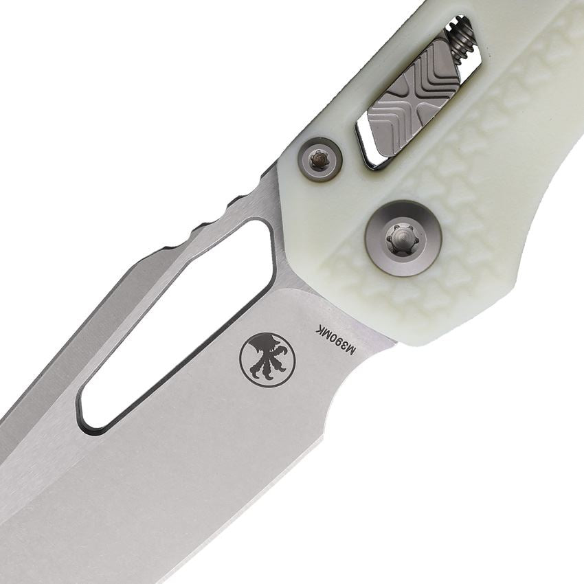 Microtech 210T10PMWH MSI Stonewash Ram-Lock Knife Tri Grip White Handles