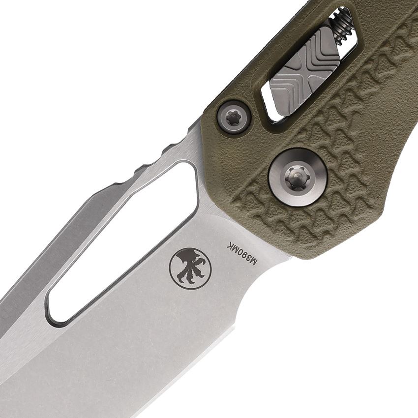 Microtech 210T10PMOD MSI Stonewash Ram-Lock Knife Tri Grip OD Green Handles