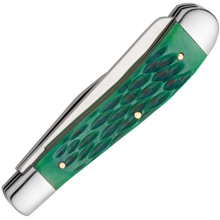 Browning 0540B Trapper Knife Green Jigged Bone Handles