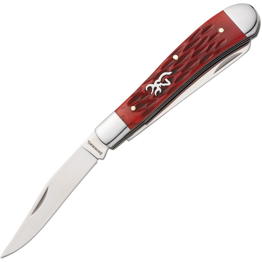 Browning 0547B Trapper Knife Red Jigged Bone Handles