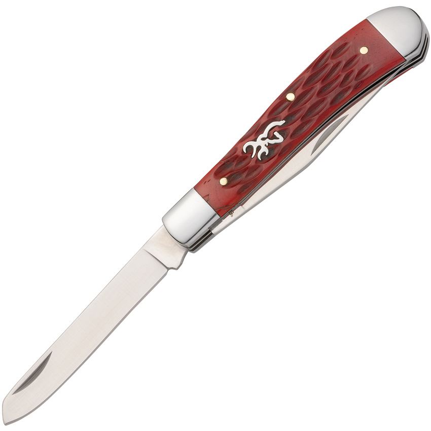 Browning 0547B Trapper Knife Red Jigged Bone Handles