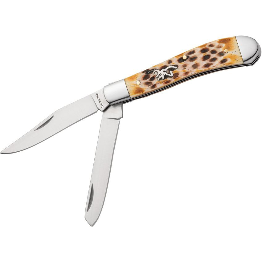 Browning 0551B Trapper Knife Natural Jigged Bone Handles