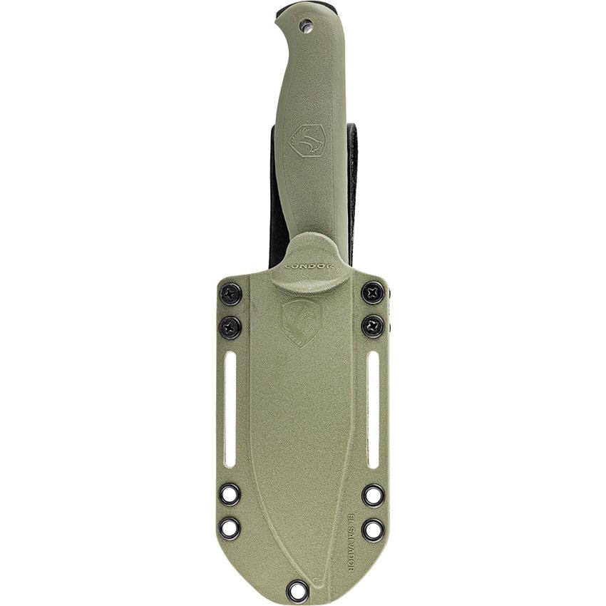 Condor 183149AGHC Fighter Black Carbon Steel Fixed Blade Knife Army Green Handles