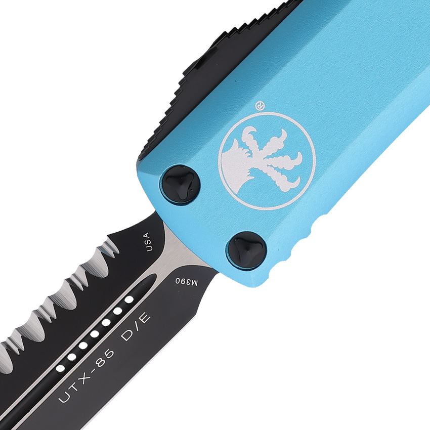 Microtech 2323TQ Auto UTX-85 Two-Tone Double Edge Dagger OTF Knife Turquoise Handles