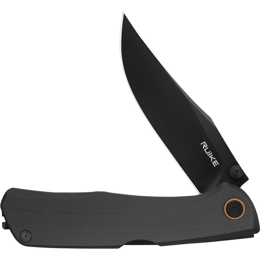 RUIKE P882B P882 Black Lockback Knife Black Handles