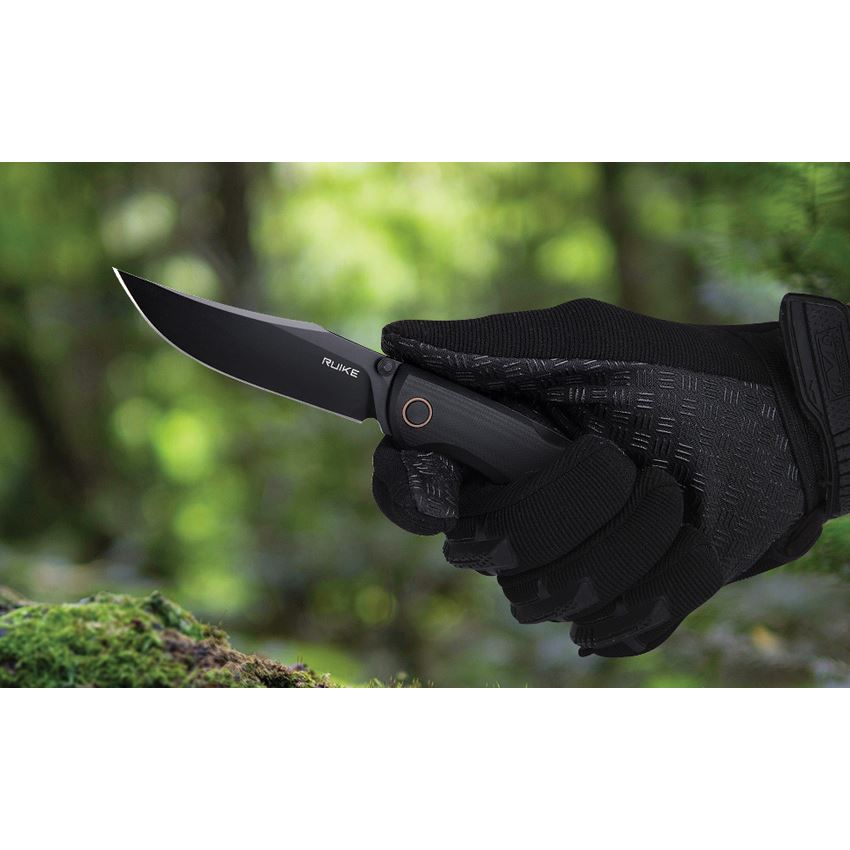 RUIKE P882B P882 Black Lockback Knife Black Handles