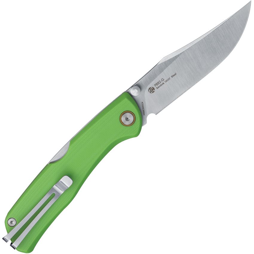 RUIKE P882G P882 Satin Lockback Knife Green Handles