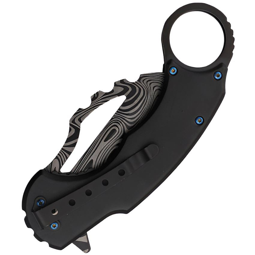 S-TEC 27208BL Karambit Assist Open Linerlock Knife Blue Handles