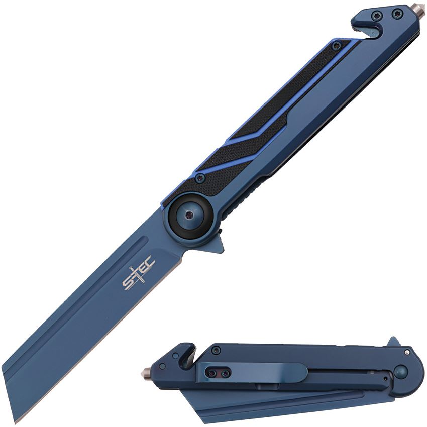 S-TEC 271288BL Assist Open Framelock Knife Blue Handles