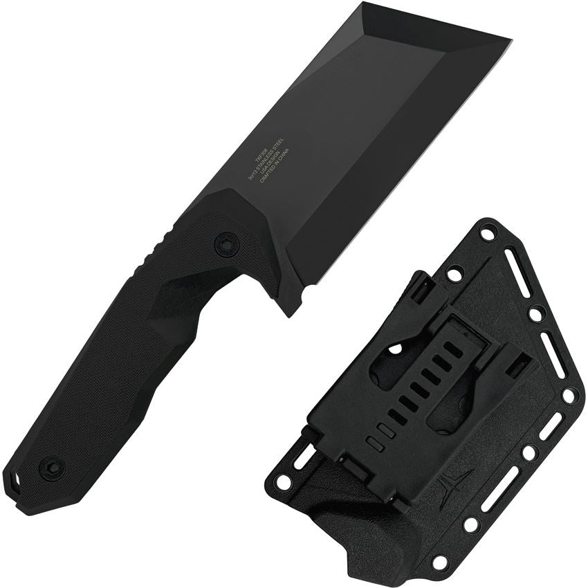 Takumitak 308 Antidote Black Cleaver Fixed Blade Knife Black Handles