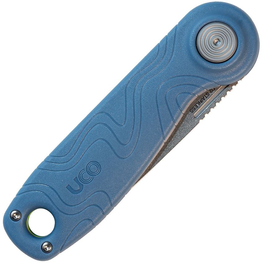 UCO 00574 Ingalls Stonewash D2 Slip Joint Knife Blue Handles