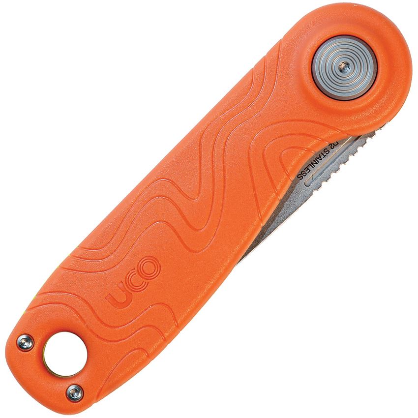 UCO 00575 Ingalls Stonewash D2 Slip Joint Knife Orange Handles