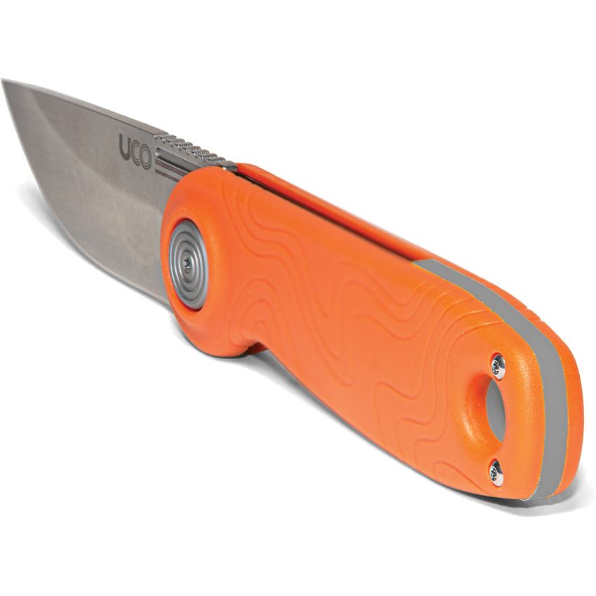 UCO 00575 Ingalls Stonewash D2 Slip Joint Knife Orange Handles