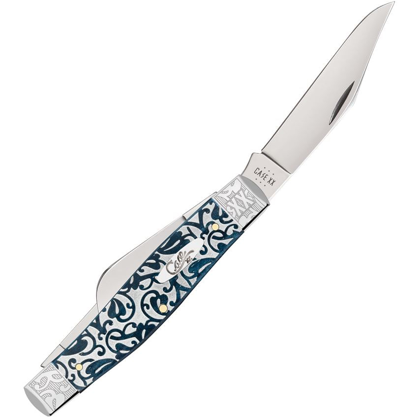 Case XX 10751 Large Stockman Knife Mediterranean Blue Bone Handles