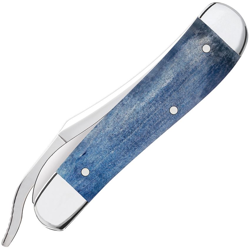 Case XX 10716 John Wayne Russlock Knife Blue Smooth Bone Handles