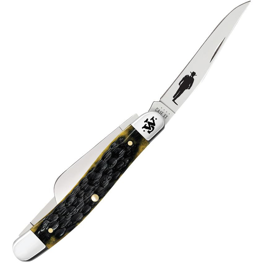 Case XX 10713 John Wayne Stockman Knife Olive Jigged Bone Handles