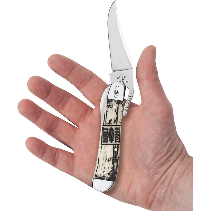 Case XX 14341 Ford Russlock Knife Natural Smooth Bone Handles