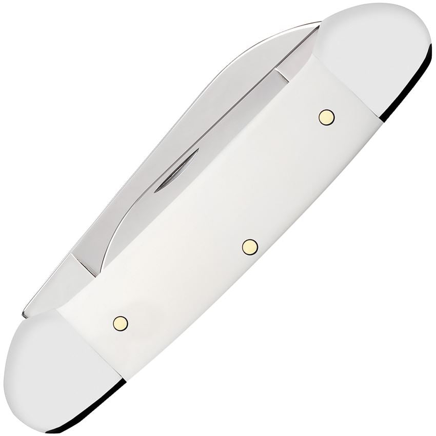 Case XX 13205 USMC Canoe Knife White Smooth Bone Handles