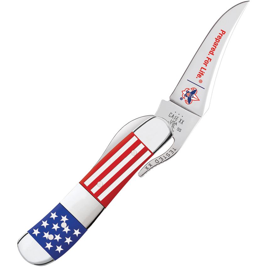 Case XX 18069 Boy Scout Russlock Knife Red/White/Blue Handles