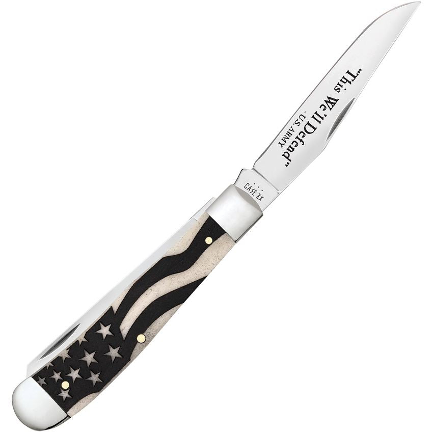 Case XX 15053 U.S. Army Trapper Knife Natural Bone Handles