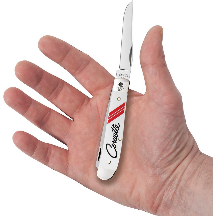 Case XX 33716 Corvette Mini Trapper Knife White Smooth Handles