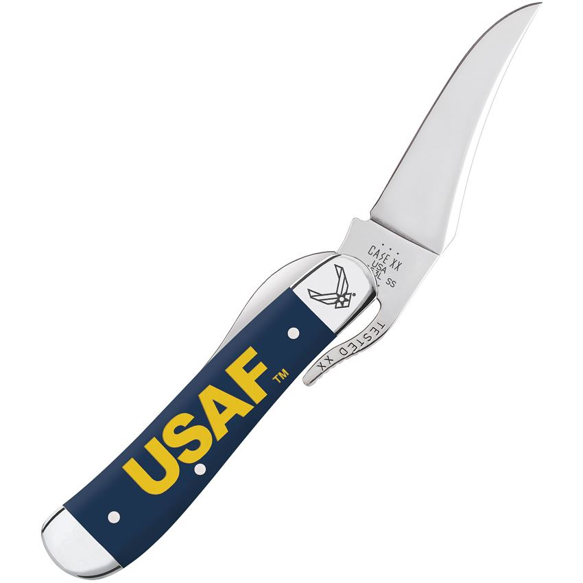 Case XX 32412 U.S. Air Force Russlock Knife Blue Smooth Bone Handles