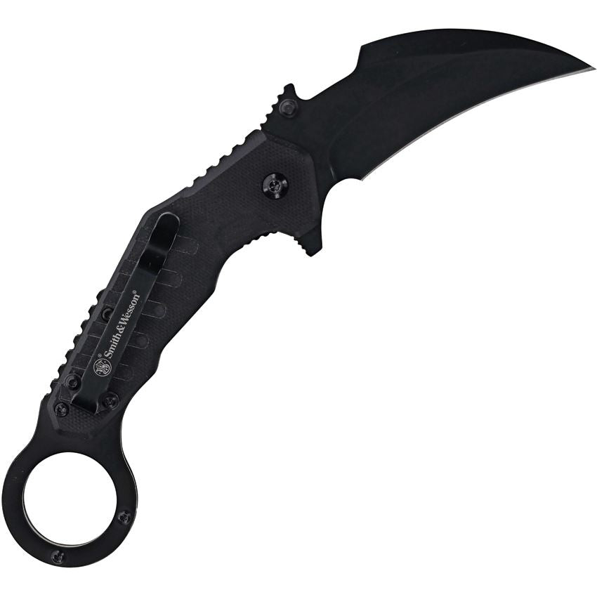 Smith & Wesson 1205008 Assist Open Extreme Ops Linerlock Knife Black Handles