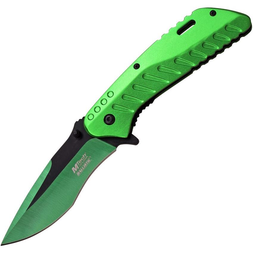 MTech 926GN Green Assisted Opening Drop Point Linerlock Folding Pocket Knife